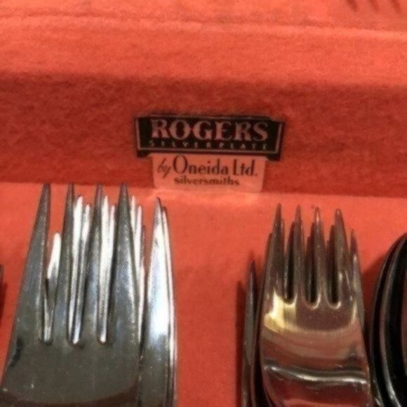 Rogers Silverplate By Oneida Gold Plated Flatware Boxed Set Vintage 50s - Picture 4 of 16